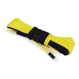 Jutemil Yellow Synthetic Winch Rope Extension Off Road Vehicle ATV Nylon Winch Cable Rope Extension Towing Rope 1/4 inch - 50 Feet SUV Boat Tow Accessories