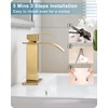 HOIGY Gold Bathroom Faucet Waterfall, Brass Bathroom Faucets Single Hole