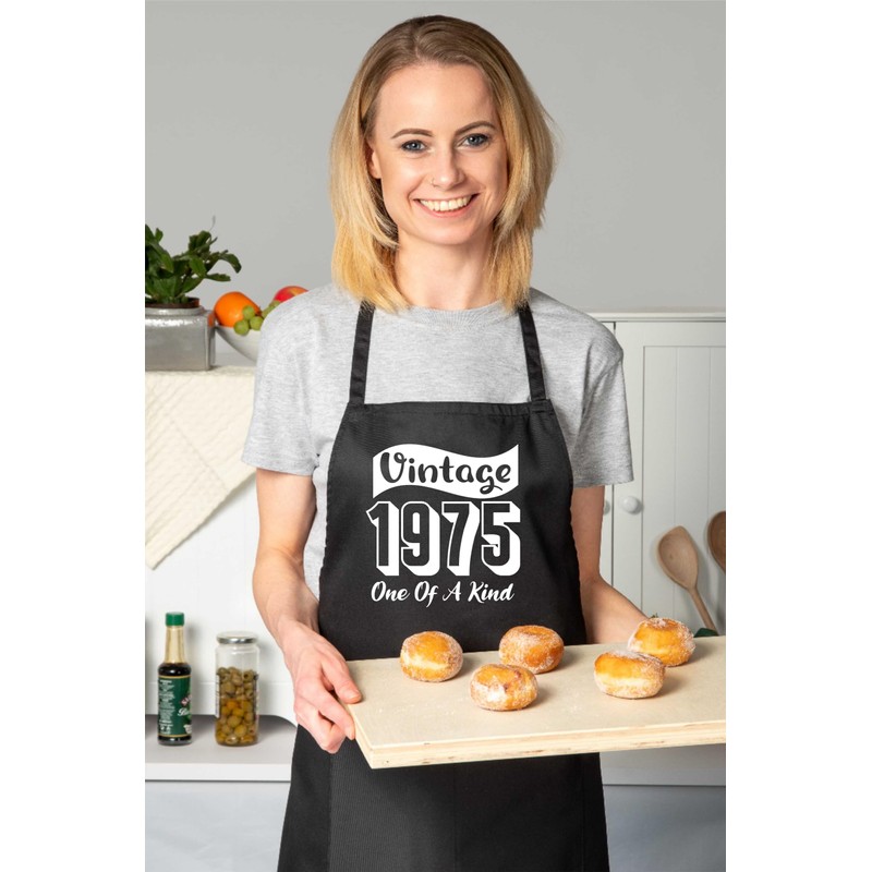 Print4U Vintage Birthday 1975 50th Birthday Funny Apron Novelty Baking