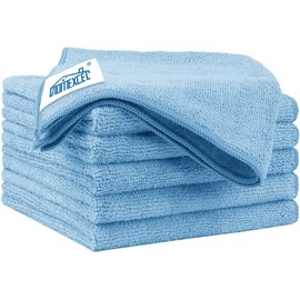 HOMEXCEL Blue Microfiber Cleaning Cloth 6 Pack 12.5 x 12.5 inch Microfiber Towels for Cars Ultra Absorbent Car Washing Cloth Lint Free Streak Free