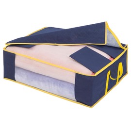 Astro 606-52 Futon Storage Case, Blanket, Lightweight Bedding, Compact Storage, Breathable Non-woven Fabric Protects Dust and Dirt from Dirt with Transparent Window, Futon Storage, Storage Box, Storage Bag, Compression Bag, Moving, Closet, Push Case, Navy