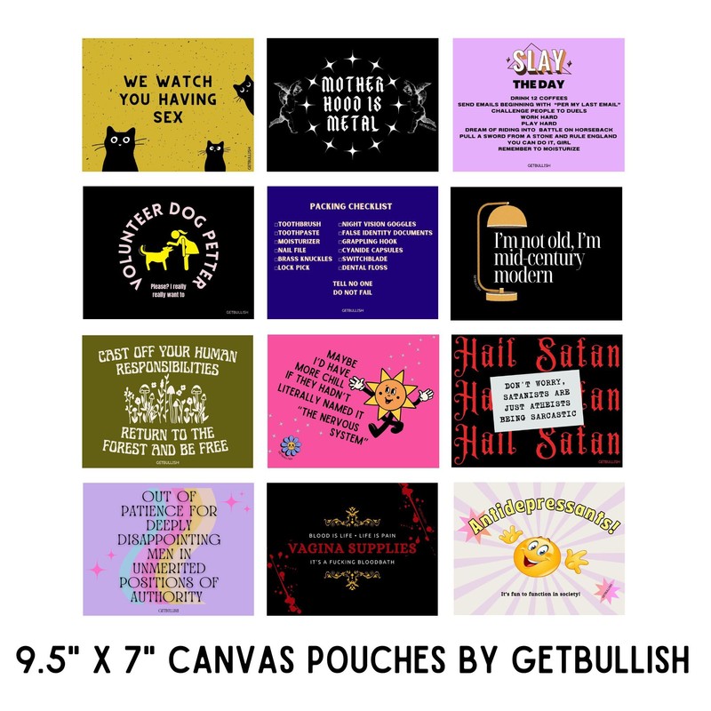 Get Bullish Volunteer Dog Petter Canvas Zipper Pouch 9.5" x