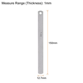 HARFINGTON 5pcs Mn Steel Feeler Gauge 1mm Thickness 150mm Length Metric Filler Thickness Gage Gap Measuring Tool Single Blade