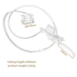 ICONSPORTSS Rear Hand Brake Assembly Master Cylinder Caliper,Hydraulic Disc Brake System Caliper with Brake Rotor,ATV Quad for 50cc 70cc 90cc 110cc 125cc 150cc Quad ATV Go Kart Dune Buggy