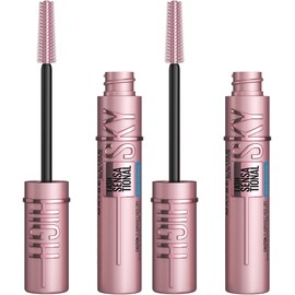 Maybelline Kit 2 mascaras Lash Sensational Sky High a Prueba de Agua, Brinda alargamiento y volumen hasta por 12H, fórmula con extracto de bambú, levanta las pestañas desde la raíz, no deja grumos
