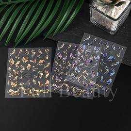 Rchovsam 6 Pcs Embossed Marble Nail Stickers for Nails Art Gradient Marble Nail-Art Stickers Decals Self-Adhesive Nail Art Decals for Women Nail Supplies Art Design-Purple Blue Brown