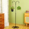 Blulu 34-55 Inch Adjustable Shepherds Hook with Base Indoor Outdoor