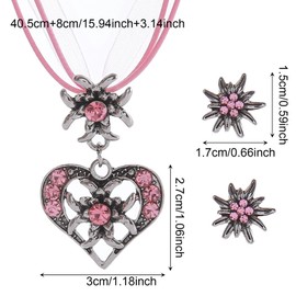 AWAVM Set of 3 Women's Oktoberfest Costume Jewellery Dirndl Necklace, Costume Jewellery Women's Set Costume Necklace Women's Oktoberfest Women, Alloy Steel
