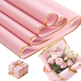 Shoyisenka 20 Sheets Flower Bouquet Wrapping Paper, Waterproof Bouquet Paper, Gift Floral Wrapping Paper for Wedding, Birthday, Mother's Day, Father's Day, Valentine's Day (Pink)