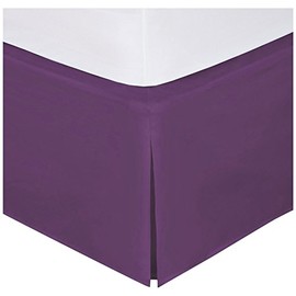Linen Plus Queen Size Luxury Tailored Bed Skirt 14" Drop Pleated Styling Dust Ruffled Solid Dark Purple New