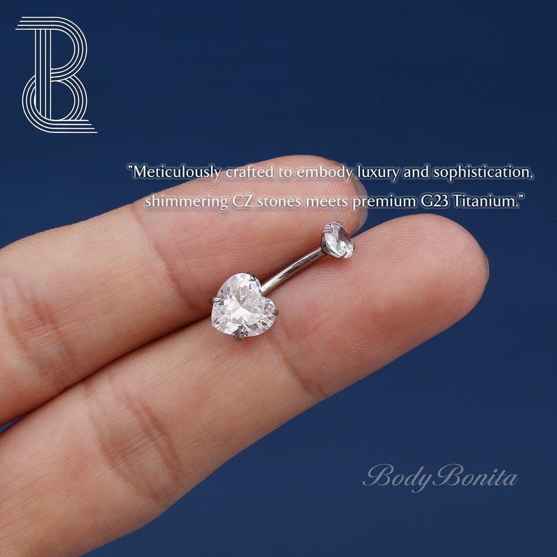 BodyBonita G23 Titanium Belly Button Rings - 14G Internally Threaded