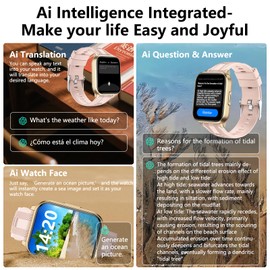 Brhgph Smart Watch with Ai Functions GPS Tracking for Android Phones and iPhone Compatible Bluetooth Call Message Alert Heart Rate/Sleep Monitor IP68 Waterproof for Women