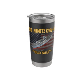 Aircraft Carrier USS Nimitz CVN-68 Veterans Day Father's Day Stainless Steel Insulated Tumbler