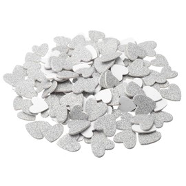 PATIKIL Foam Stickers, 300Pcs EVA Self Adhesive Glitters Foam Shape Sticker Craft Supplies for Scrapbook Card DIY Making Home Decor, Silver Heart Style