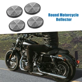 A ABSOPRO M6x1.0 Universal Screw Mount Reflective Warning Reflector for Motorcycle Plastic White Black (Set of 4)