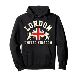 Vintage London United Kingdom UK Union Jack England Souvenir Pullover Hoodie