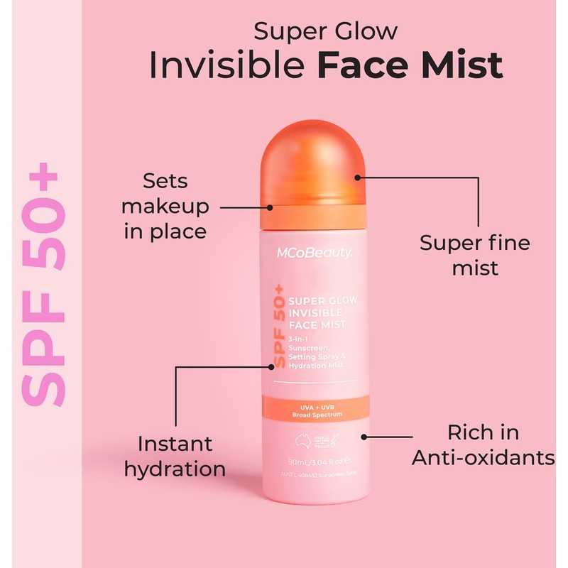 MCoBeauty Super Glow Invisible Face Mist SPF50+ 90ml