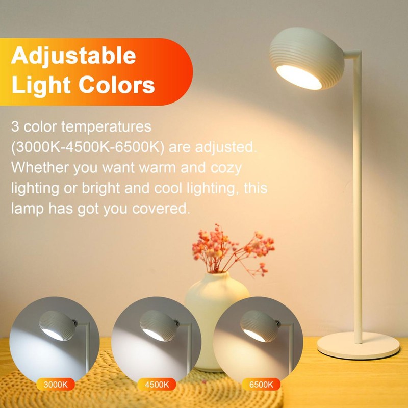 LED Cordless Desk Lamp Metal 360 Degree Rotatable Magnetic Wall