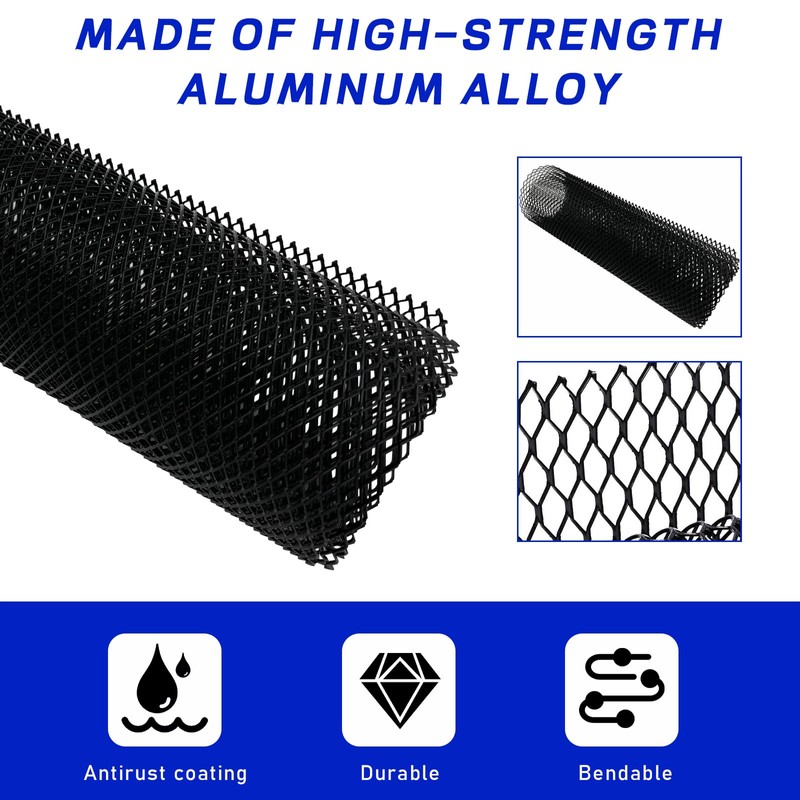 Sylvil Car Grill Mesh, Heavy Duty Aluminum Alloy Grille Insert