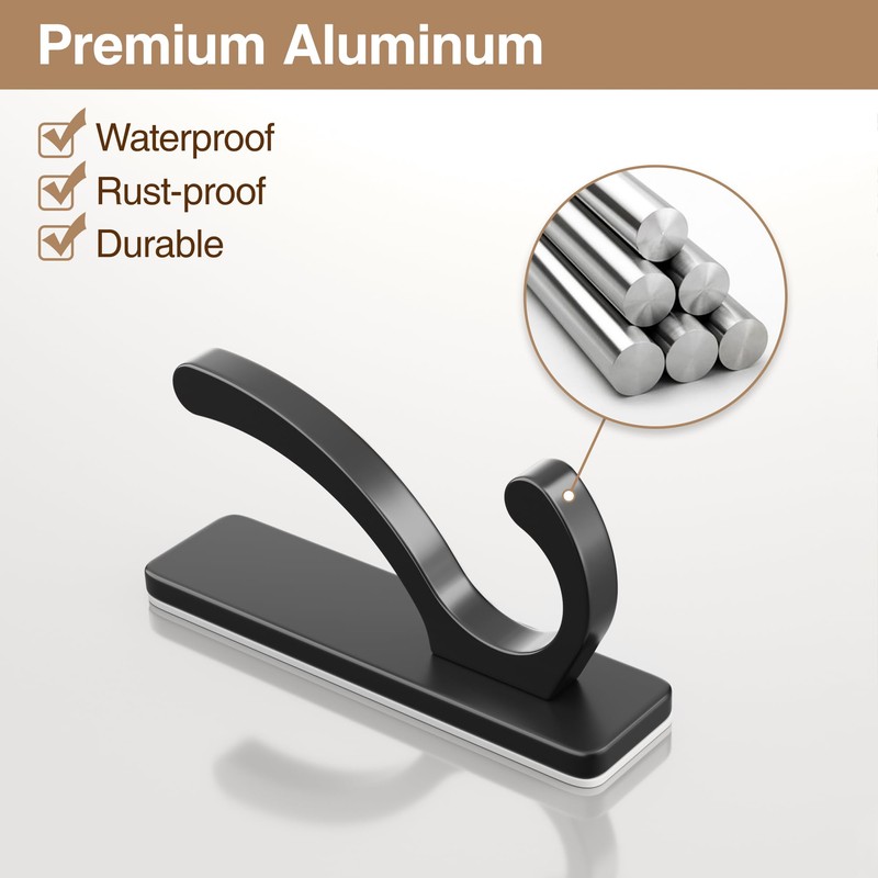 Adhesive Wall Hooks for Towels Coats - Stick On Hooks