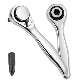 DAOOZHU 72-tooth mini ratchet, 1/4 inch ratchet, bit ratchet included 1 drill, compact hand ratchet wrench, ratchet accessory tool for tight places