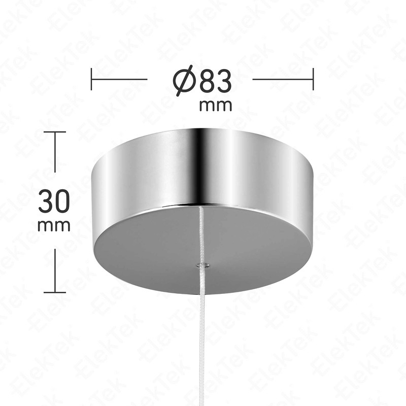 ElekTek Premium Chrome Bathroom Ceiling Light Pull Cord Switch with