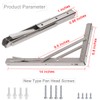 YUMORE Folding Shelf Bracket 14",Heavy Duty Stainless Steel Collapsible Shelf-Bracket