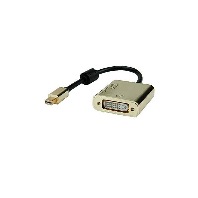 ROLINE Gold 4K Mini DisplayPort-DVI Adapter, Active, v1.2, Mini DP