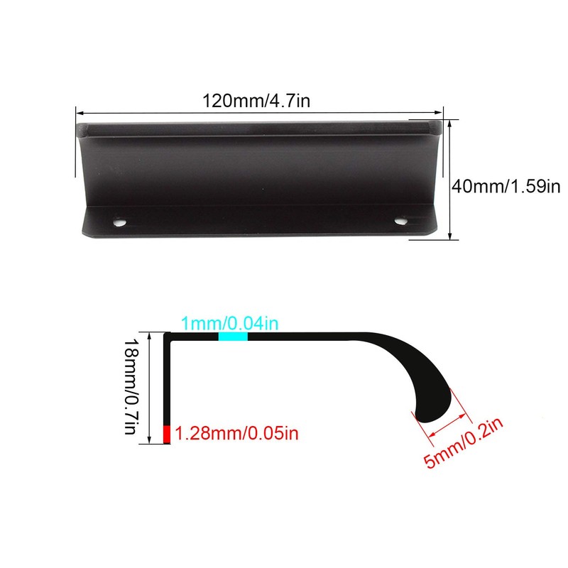S-H KINHARD 2 Pcs Concealed Handle Pulls Drawer Curved Handle