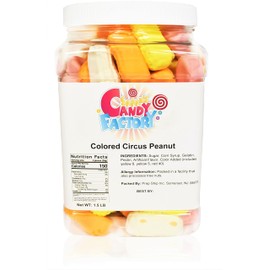 Sarah's Candy Factory Assorted Circus Peanuts Marshmallow | Spangler Retro Candy in Jar, 1.5 Lbs