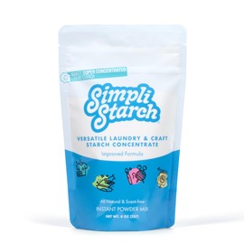 Simpli Starch® Dissolvable Starch Powder Mix. Makes Two Full 64 Oz Liquid Starch. Perfect For Laundry and Ironing, Add Directly to Your Washer. Ideal for Paper Mâché, Silly Putty, Playdough - 8oz (1)