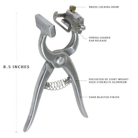 BOCCS Standard Plier Tattoo Kit with 3/8" Digits and Numbers, Nitrile Gloves, Ink and More. For Identification of Sheep, Pigs, Goats, Rabbits, Livestock. Holds 4 Digits