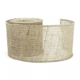 4" Natural Wired Burlap Ribbon 10 Yard Roll