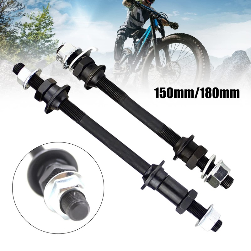 Bike Wheel Hub Axle Solid Spindle Shaft Lever Front Rear