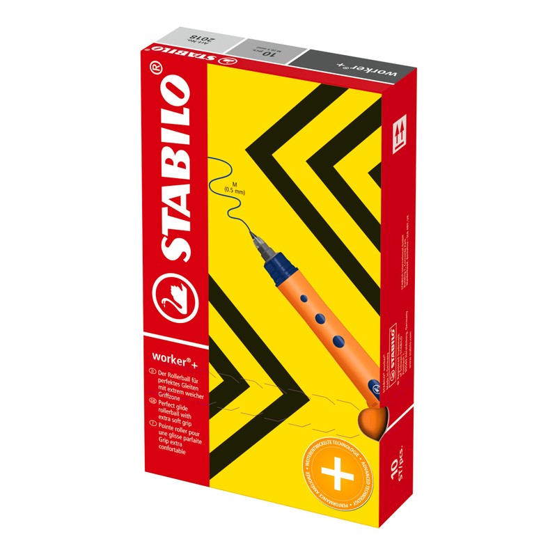 Rollerball - STABILO worker+ Medium - Box of 10 -