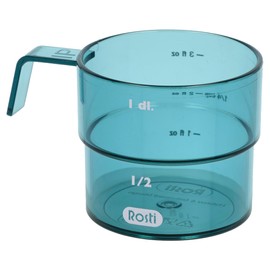 Rosti Mensura Measuring Cups Set of 3 SAN Plastic Measuring Spoons 15 ml Measuring Cup 100 ml & Litre Measure 1 Litre Nordic Green