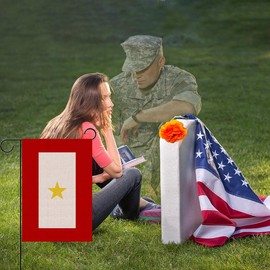 Gold Star Mother's Day Garden Flag 12.5×18'' Army Military Marine Corps Family Memorial Day Veterans Day 4th of July Decoration for Outdoor Lawn Yard Decor
