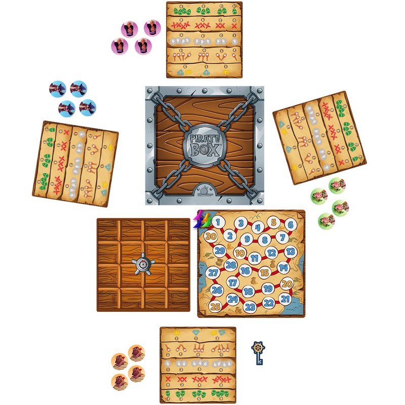 Blue Orange, Pirate Box, Family Game, Memory Game, 2-4 Players,