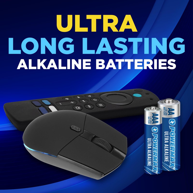 Powermax Alkaline Batteries 48-Count Combo Pack (24 Double AA, 24