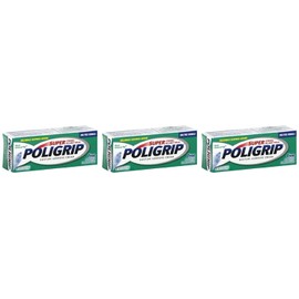 Super Poligrip Denture Adhesive Cream 0.75 Oz Travel Size (Pack of 3)