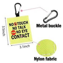 No Touch No Talk No Eye Contact Alert Hanging Patch Caution Stop Dog Alert Hanging Patches Nervous Dog Hanging Dog Alert Patch (C-No Eye Contact)