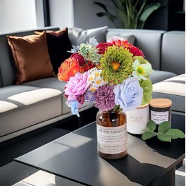 AIZIXIN 38 Pcs Artificial Flowers Bouquets Box Set for DIY Bridal Wedding Shower Decorations Rainbow Colorful Fake Floral Arrangements for Party Table Centerpieces Home Decor Indoor Outdoor(Rainbow)