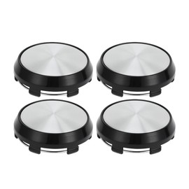 TUCKBOLD Wheel Center Caps Hub Caps Rim Center Caps Black 4 Pc OD: 68mm/2.68" Plastic for Toyota Corolla for Honda Fit with Silver Tone Sticker