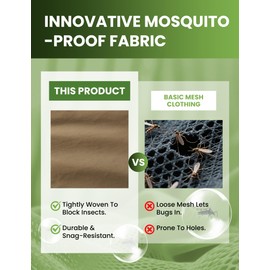 Relexit Mosquito Jacket, Durable Bug-Proof Jacket with Adjustable Hood & Pocket, Summer Adventures Mosquito Proof Clothing M