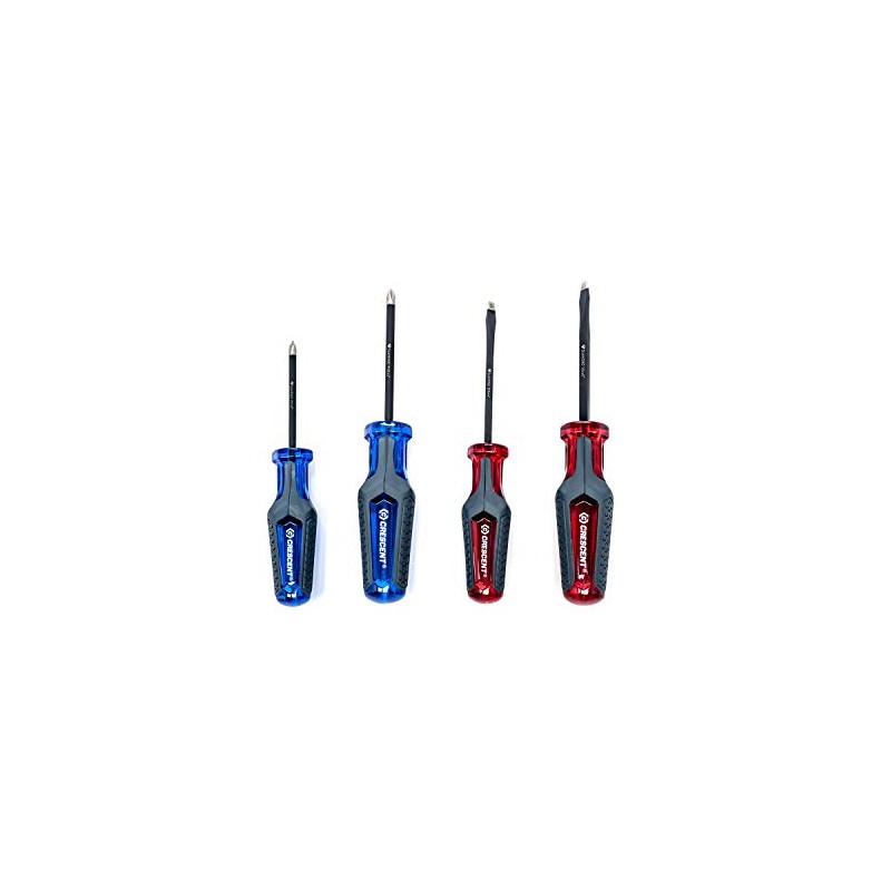 Crescent 4 Pc. Phillips/Slotted Co-Molded Diamond Tip Screwdriver Set -