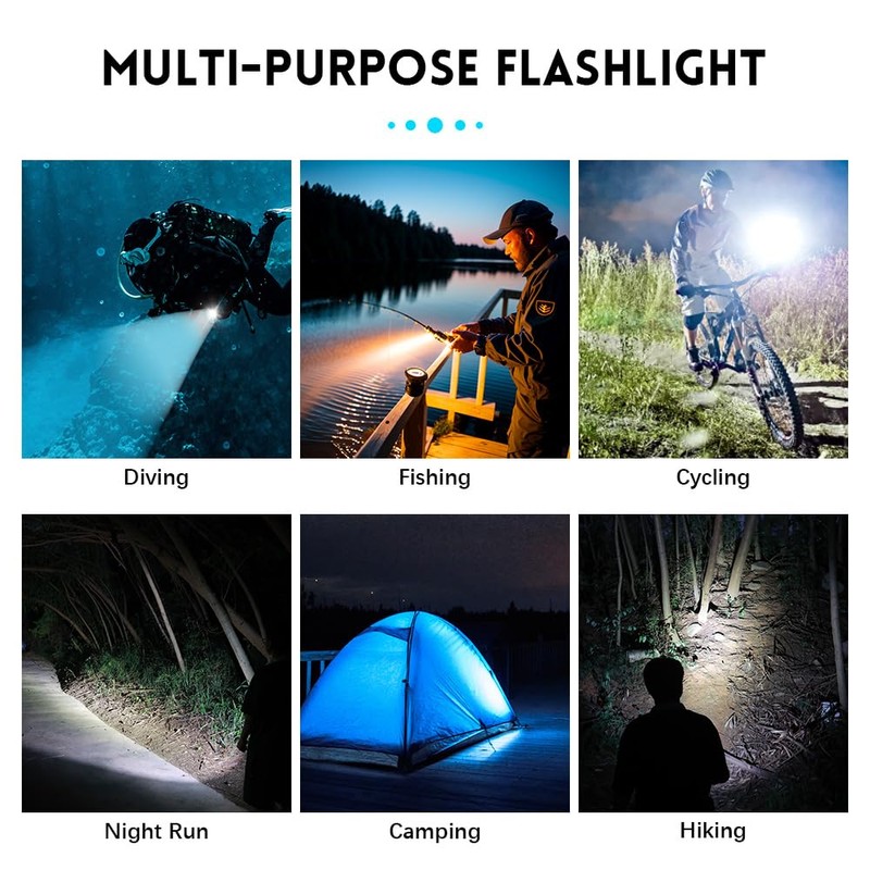 Wurkkos WK20S Scuba Diving Flashlight,2000 Lumen Dive Flashlight 363M Long