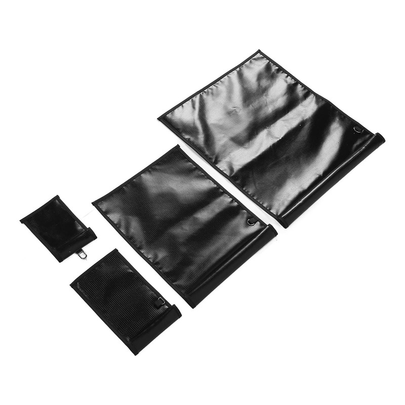 4Pcs Faraday Bag Black Portable Fireproof Waterproof Safe Reliable Faraday