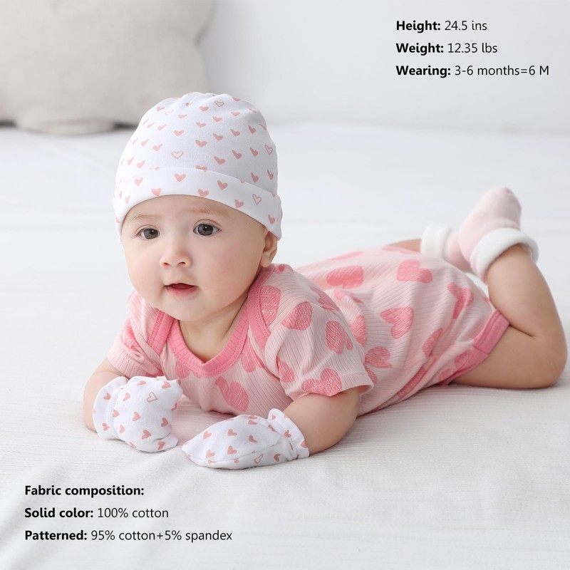 MAMIMAKA Baby Short Sleeve Bodysuits Baby Girls Clothes Cotton Vest