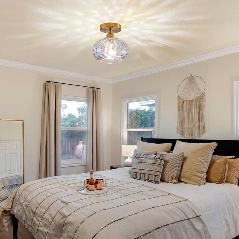 Luafac Vintage Glass Flush Mount Ceiling Light - 2 Pack，7.9