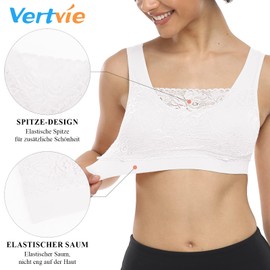 Vertvie Women’s Stretch Push-Up Bra, Padded, No Underwire, Sports Bra Set for Fitness Training, Yoga, Pack of 3, 3 White